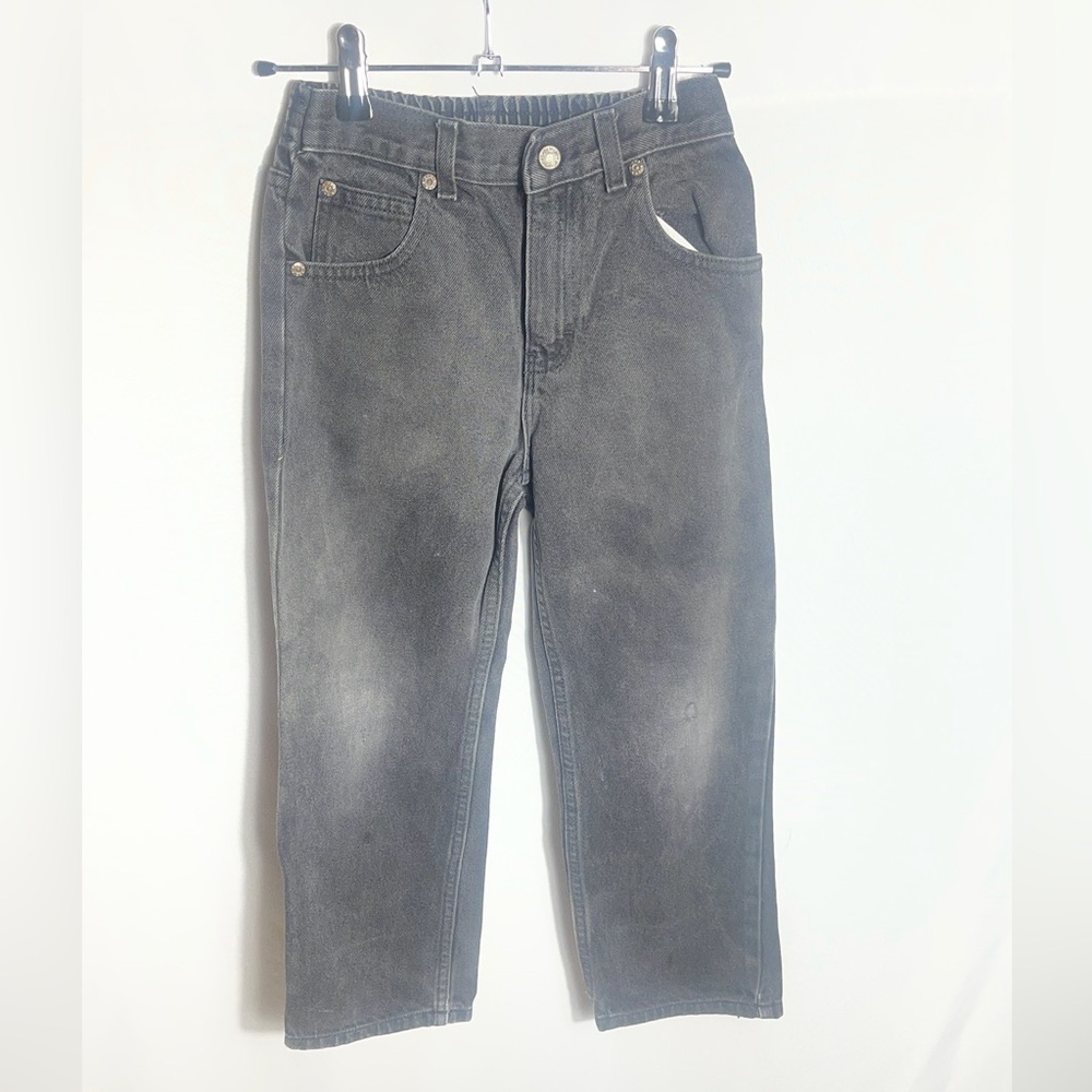 CRB Canyon River Blues Boys Jeans Size 7X Gray Elastic Back Denim 24 Inseam